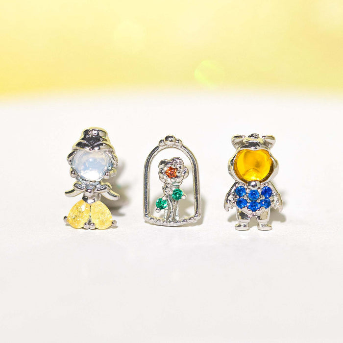 Wholesale  cartoon three-piece earrings suit zircon earrings