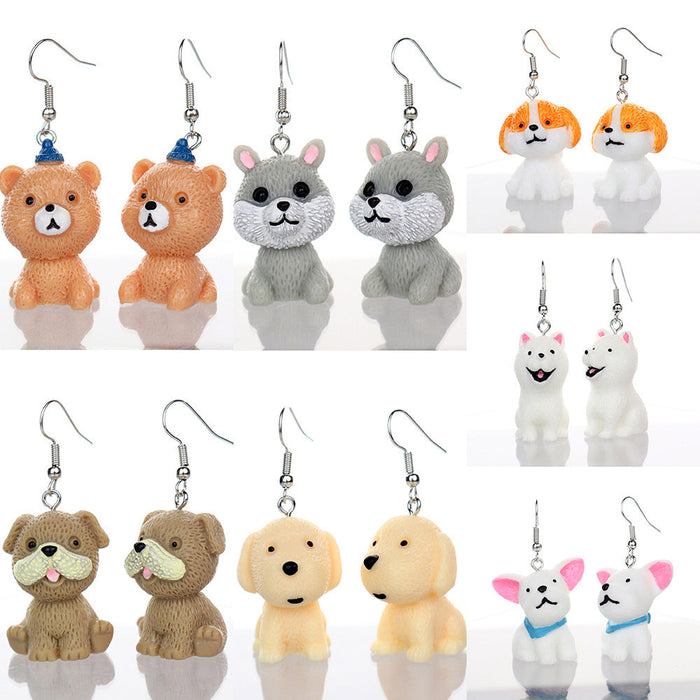 Wholesale 3D Cartoon Dog Earrings JDC-NS-NiQing011