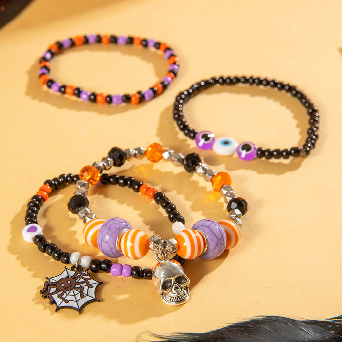 Wholesale Mixed Material Skull Bead Bracelet Set Fashion Jewelry Accessory for Women MOQ≥2