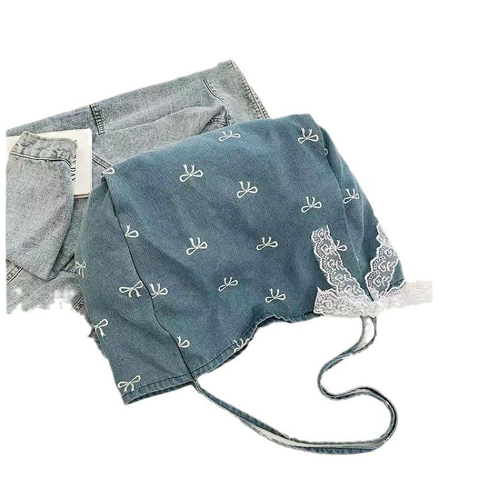 Wholesale Denim Canvas Bag Women' s Bow Sweet All-match Tote Bag Large Capacity Casual Shoulder Bag