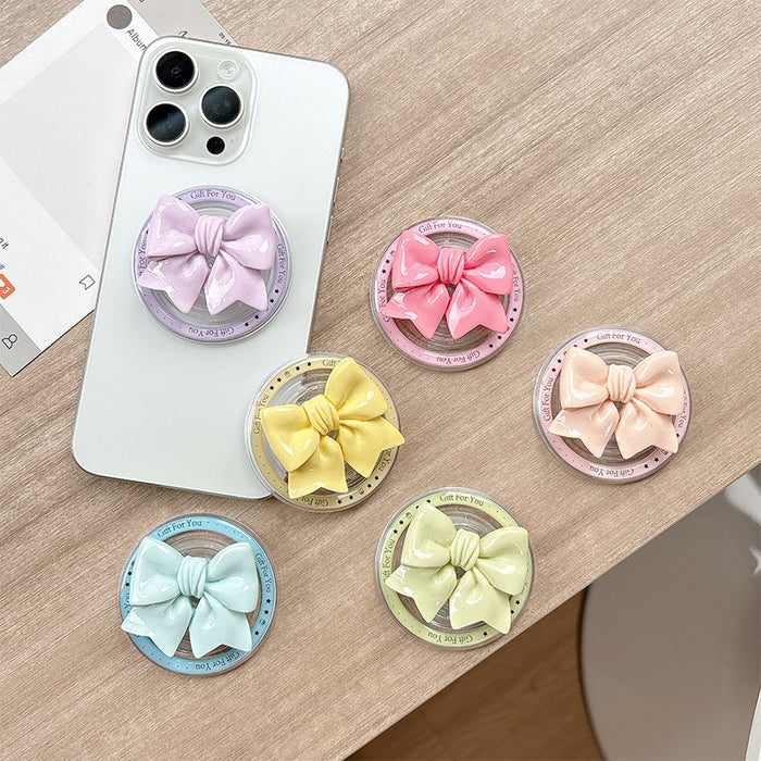 Wholesale Solid-Color Bowknot Magnetic Phone Grips