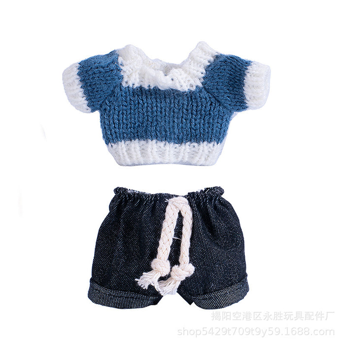 Wholesale Doll clothes Pendant Clothes Knitted Sweater with Jeans Replacement Shoe Keychain Vinyl Doll