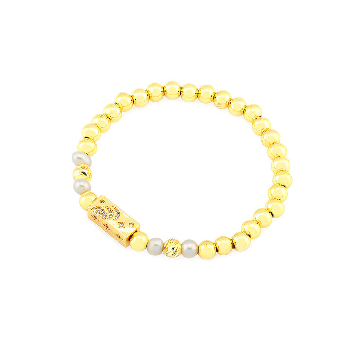 Wholesale Pearl Copper Inlaid Zirconia Bracelet JDC-BT-TianYi012