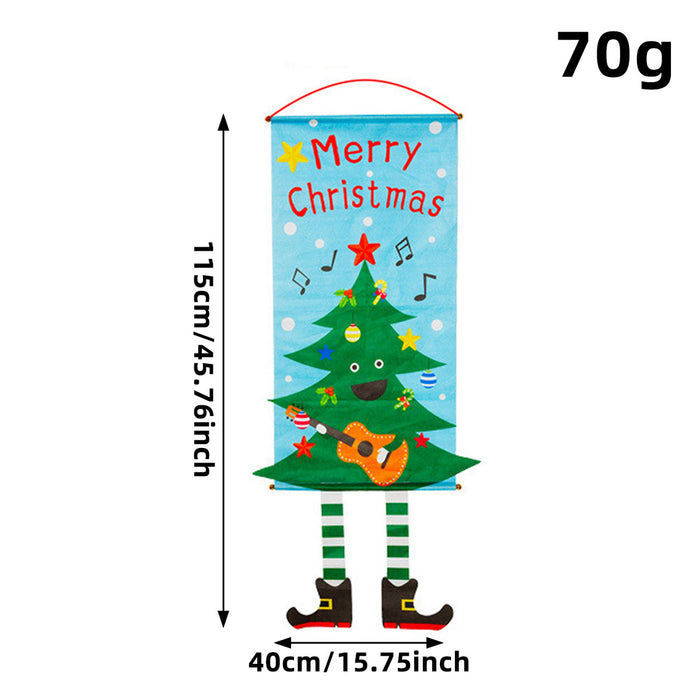 Wholesale Christmas Decorations Fabric Hanging Legs Creative Hanging Flags Window Pendants Wall Atmosphere Decoration Hanging Cloth