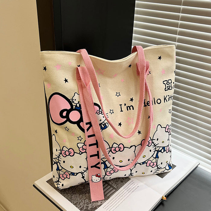 Wholesale Cartoon Canvas Bag Fashion Bag Handbag Cute Work Clothing Versatile Shoulder Tote Large Capacity