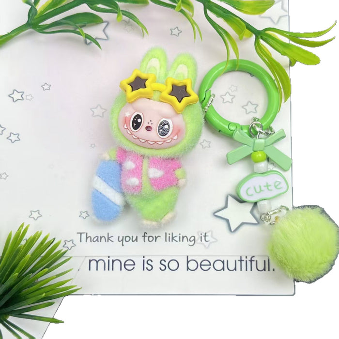 Wholesale flocked cute doll keychain pendant