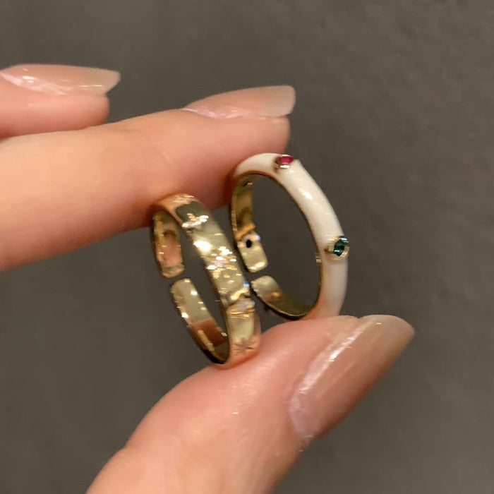 Wholesale Ring set with niche design, light luxury temperament, high-end feel, retro ring design