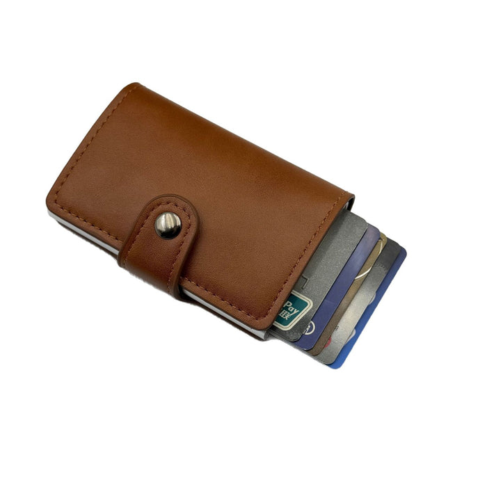Wholesale RFID Blocking Card Wallet Solid Black PU Leather Everyday Use Gift Boutique Resale MOQ≥2