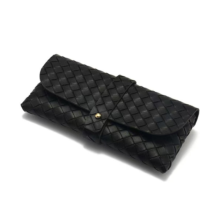 Wholesale Sunglasses PU leather box soft bag Sunglasses box fashionable black handheld portable glasses box