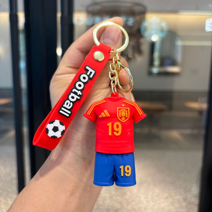 Wholesale 2pcs PVC Soccer Jersey Keychain Fashion Accessory