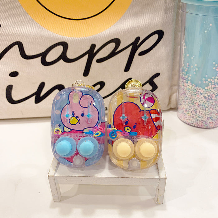 Wholesale water ring game machine key chain hanging decoration decompression toy gift keychain small pendant doll