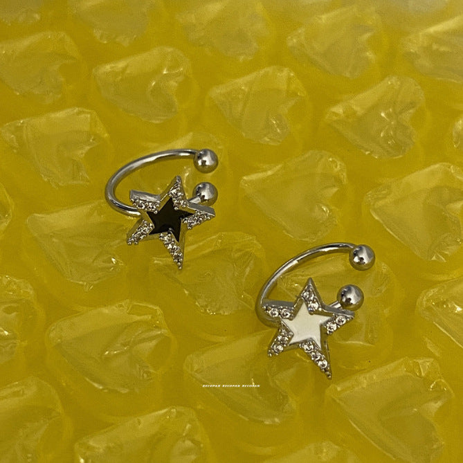 Wholesale 925 Silver Irregular Five-pointed Star Earrings and Ear Clips JDC-ES- XiangDuan002