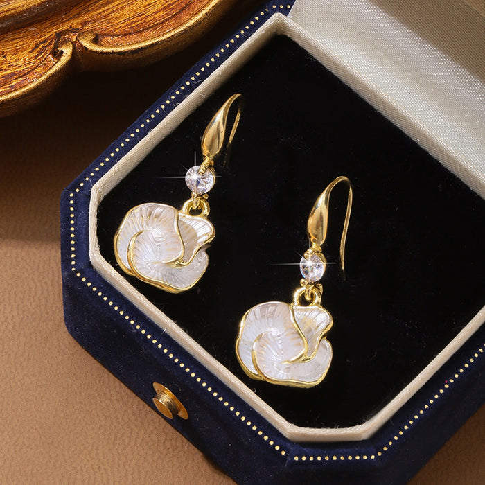 Wholesale Camellia Flower Earrings Women's Niche Unique Earrings