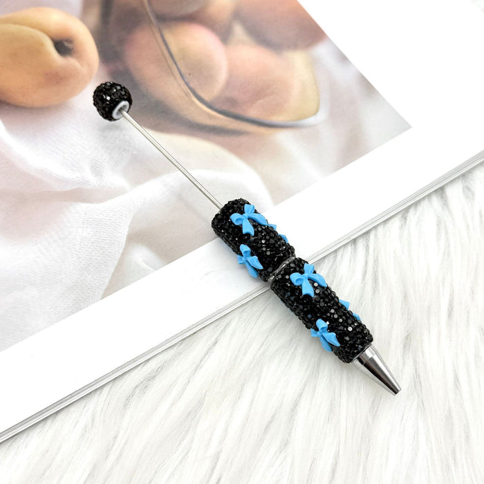 Wholesale Rhinestone Bow Beaded Pen – DIY Creative Ballpoint Pen for Office,  minimum quantity: 2