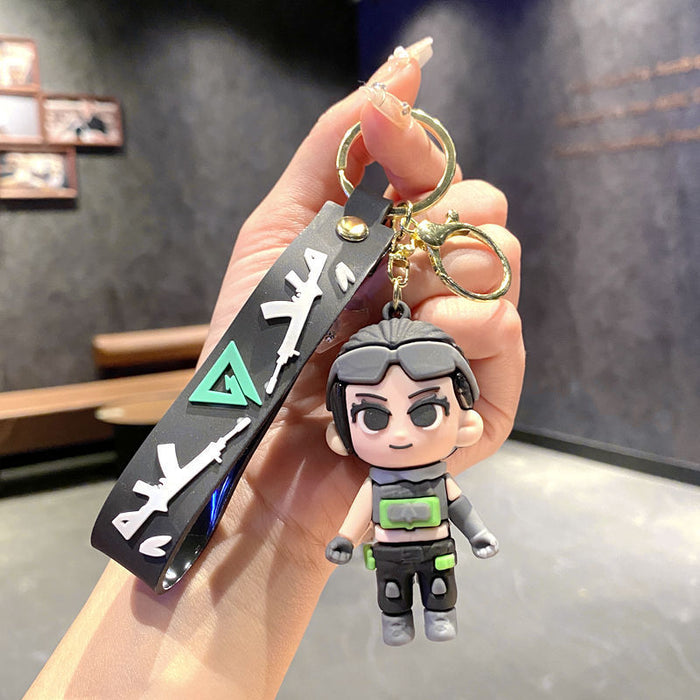 Wholesale Cartoon PVC Delta Action Keychain Bag Charm Game Pendant Student Gift MOQ≥2