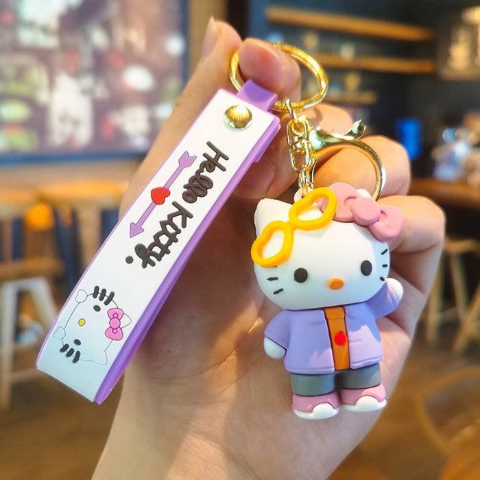 Wholesale Cartoon Keychain Cute  Cat School Key Chain Men's and Women's Bag Small Pendant