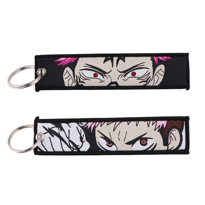Wholesale  Woven Label Keychain Lanyard Office Id Badge Woven Fabric Accessory Pendant