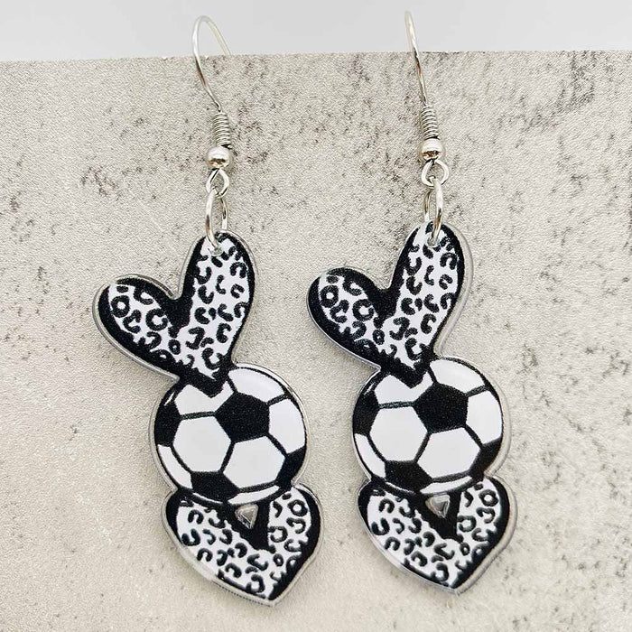 Wholesale Acrylic Earrings Love Heart Leopard Print Earrings JDC-ES-YaChen019