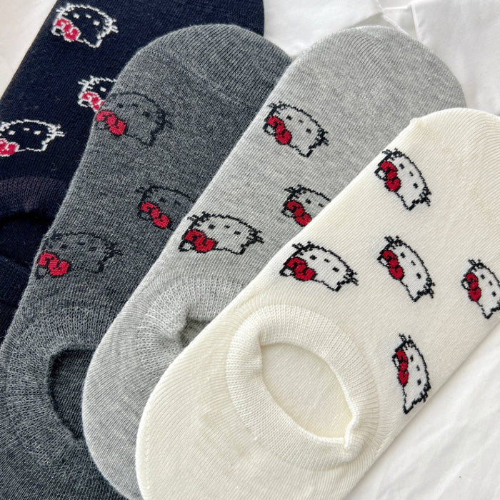 Wholesale Printed outer socks made of cotton, versatile and thin, short tube decorative women's socks, niche boat socks