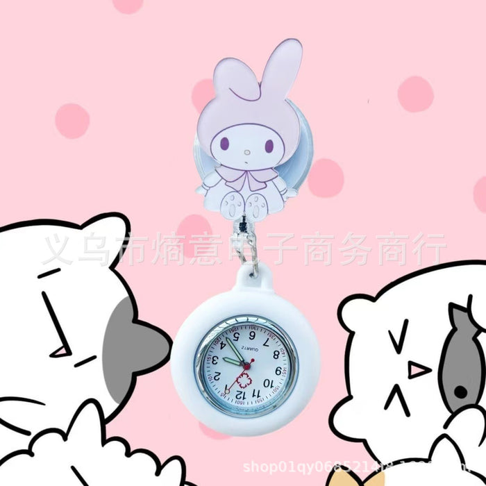 Wholesale Cute cartoon retractable luminous pocket watch