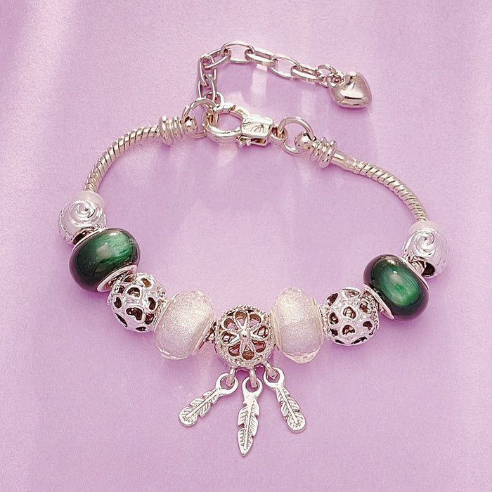 Wholesale Dream Catcher Beaded Alloy Bracelet JDC-BT-RanYan002