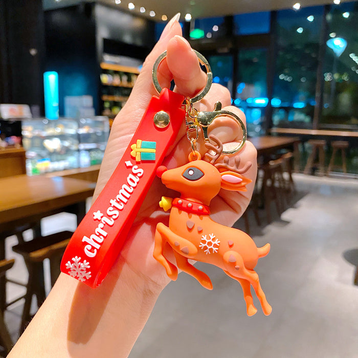 Wholesale Silicone Keychain Trendy Christmas Bag Charm