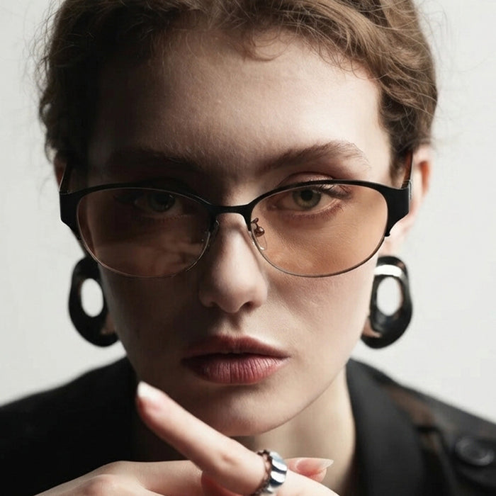 Wholesale Metal Gold Frame Oval Sunglasses with UV400 - Trendy Punk Style Unisex Sun Protection