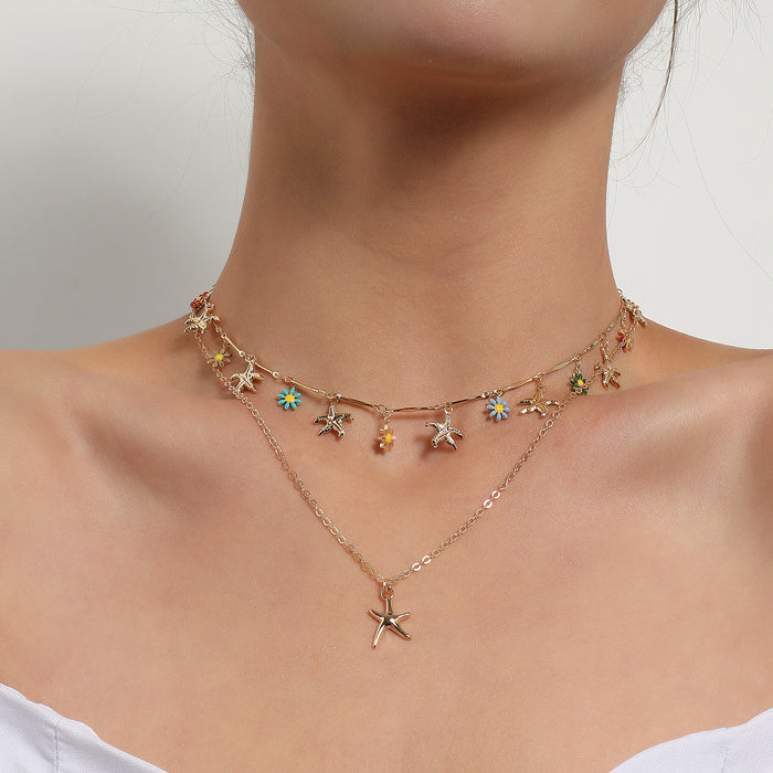 Wholesale Alloy Starfish Pendant Necklace