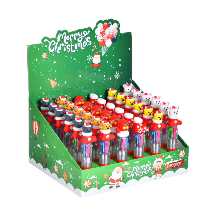 Wholesale 36pcs Cute donut mini four-color ballpoint pen multi-color hand account marking pen student stationery