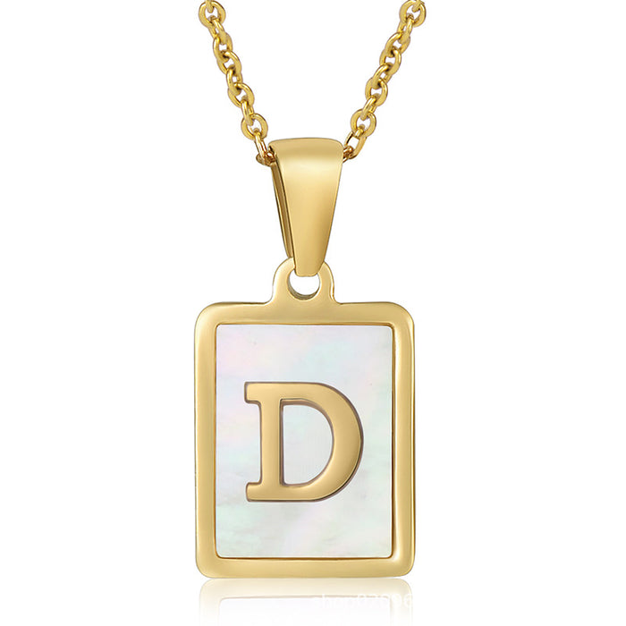 Wholesale Stainless Steel Three-dimensional Shell Letter Necklace JDC-NE-ZhongYao002