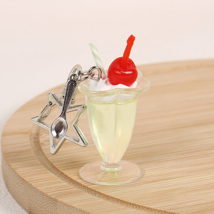 Cream Glue Dessert Cup Beverage Cup Keychain Simulation Ice Cream Drink Food Pendant