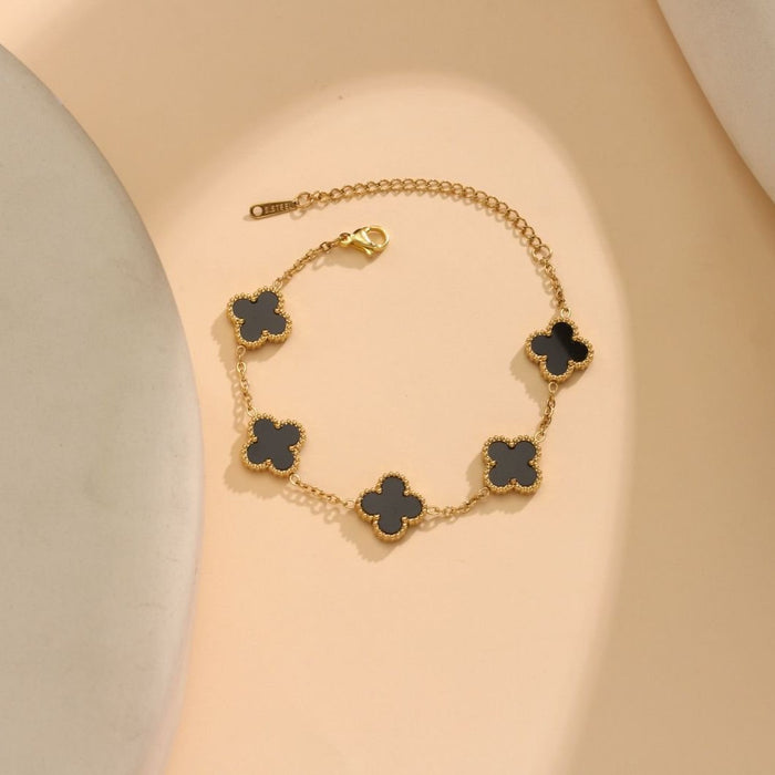 Wholesale Titanium Steel Four-leaf Clover Bracelet Women's Jewelry