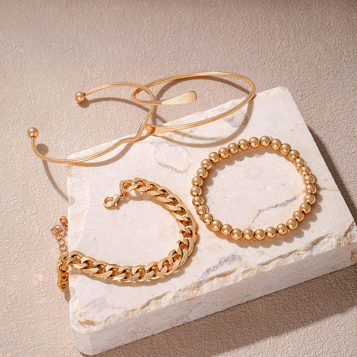 Wholesale Simple Thick Chain Bracelet Alloy Set JDC-BT-YongG003