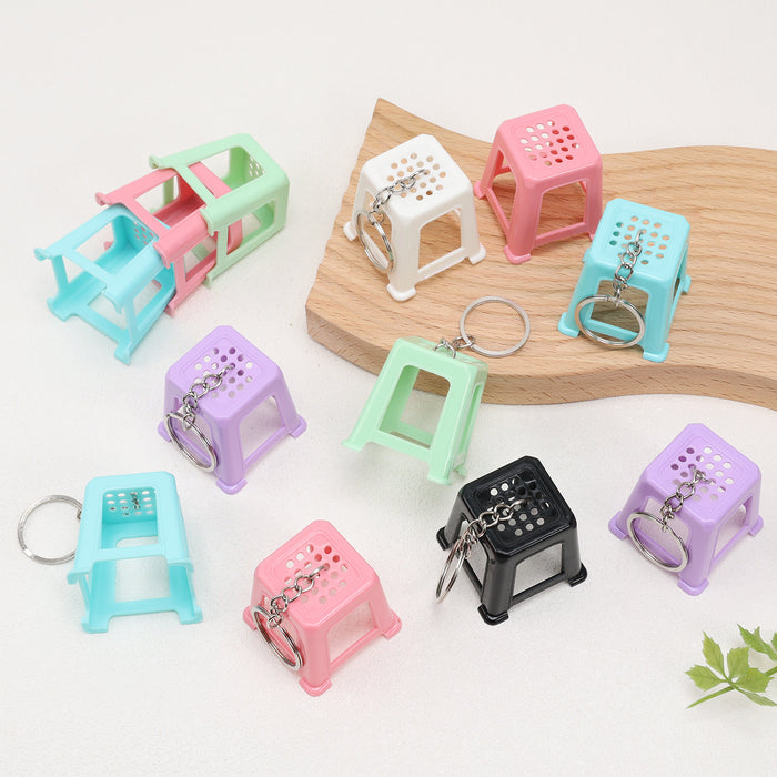 Wholesale ABS Plastic Stool Bag Charm Modern Minimalist Design Trendy Everyday Keychain Accessory MOQ≥5