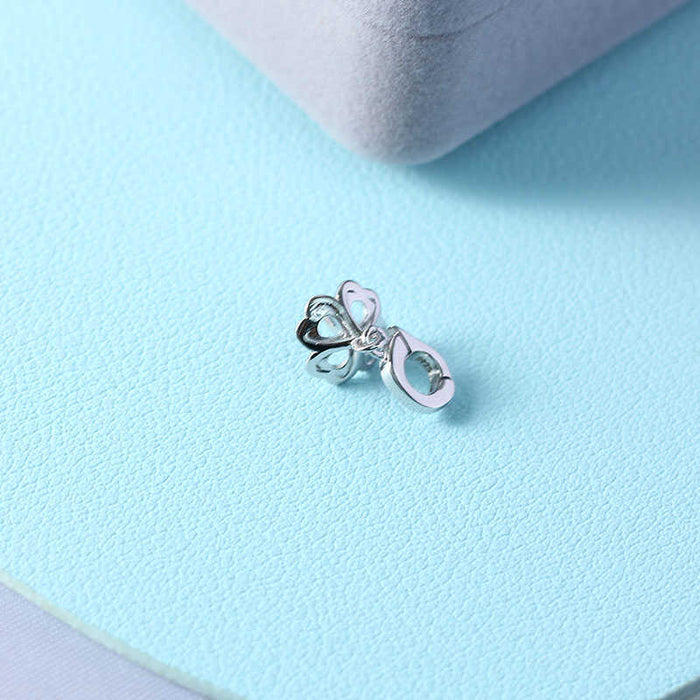 Wholesale DIY pearl accessories, pure silver heart-shaped hollow pendant, empty holder, fashionable, exquisite, simple, versatile for commuting