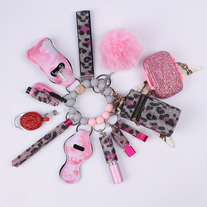 Wholesale Fur Ball Diamond Multifunctional Metal Keychain 13-piece Set JDC-KC-TouMS056