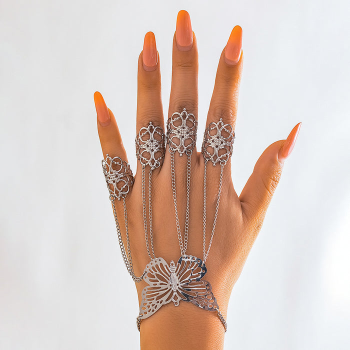 Wholesale jewelry Halloween Gothic style Ghost finger bracelet nail chain ring bracelet