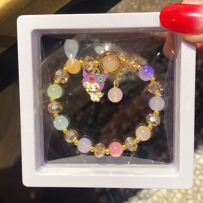 Wholesale Children' s Crystal Beaded Double Color Glaze Bracelet