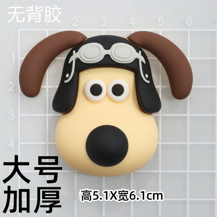 Wholesale 5pcs Cartoon Soft Rubber  Accessories Mobile Phone Shell Patch Hole Shoes Mouthwash Cup Three-dimensional Sticker  Puppy