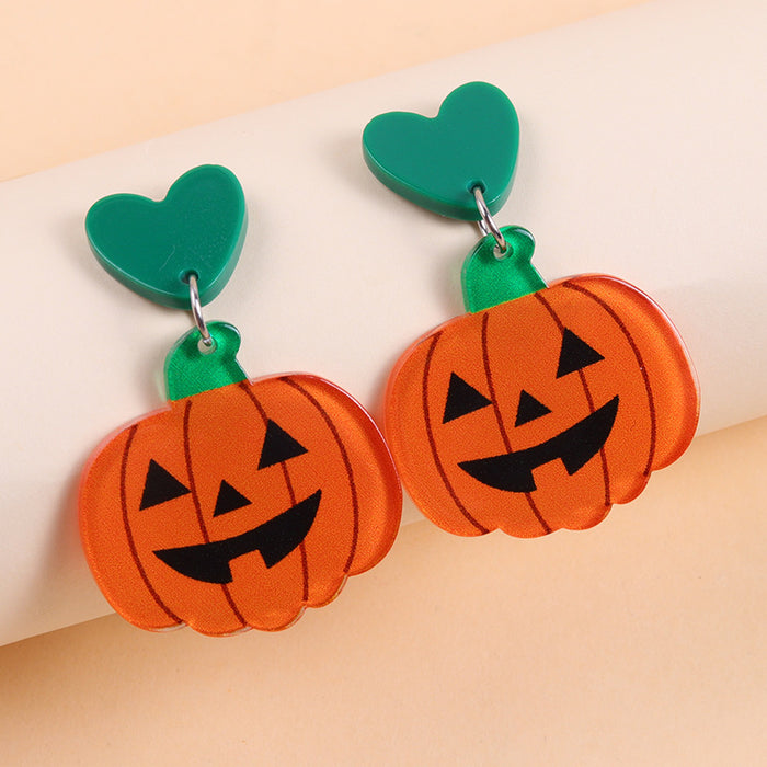 Wholesale Acrylic Earrings  Ghost Pumpkin Cartoon Spider Earrings for Women