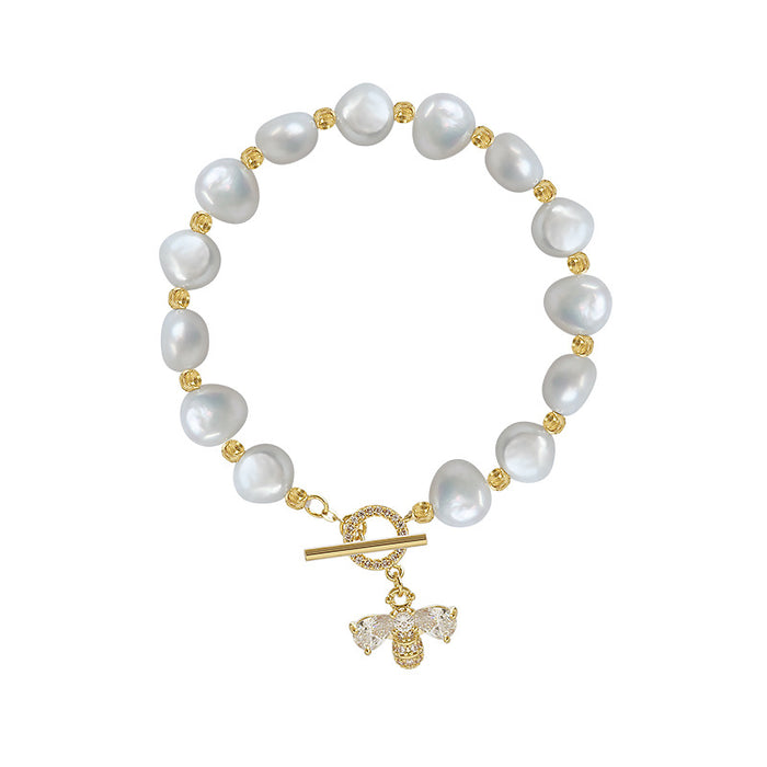 Wholesale Luxury Pearl Bee Bracelet Versatile Design Non-fading Exquisite Hand Jewelry