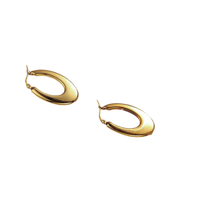Wholesale Stainless steel geometric solid smooth earrings are fashionable, simple, and high-end ear loops and accessories