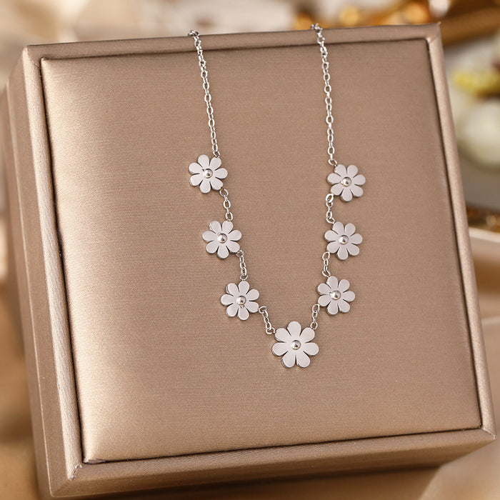 Wholesale Micro-Inlaid Zirconia Silver Titanium Steel Necklace JDC-NE-YinY001