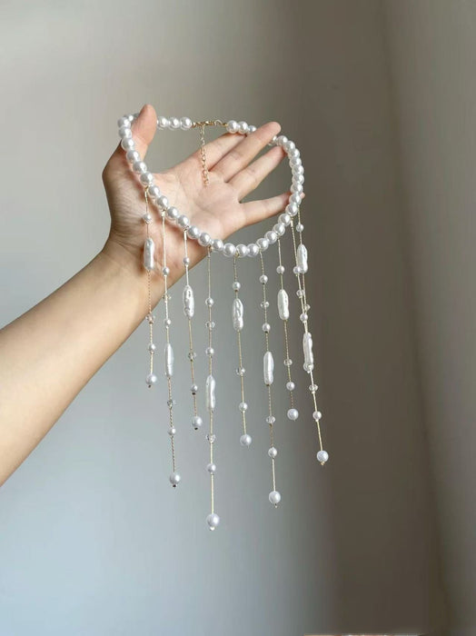 Wholesale Fashion Alloy Flower Long Chain Necklace Trendy Jewelry Accessory Gift
