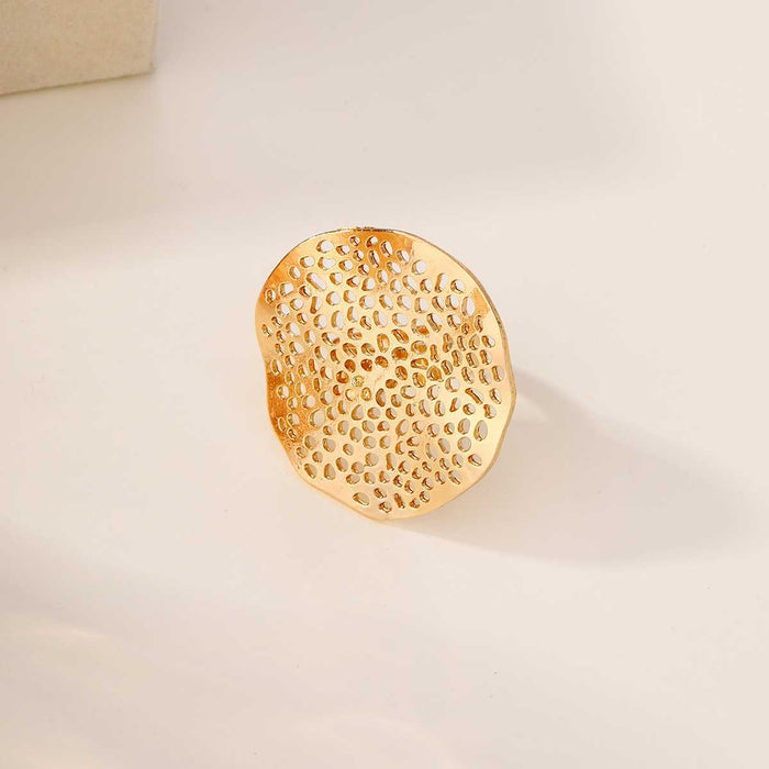Wholesale Jewelry with exaggerated personality, irregular ring, women's niche pearl flower ring