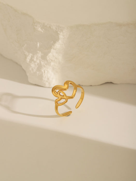 Wholesale Ring stainless steel light luxury personalized design ring gold bracelet