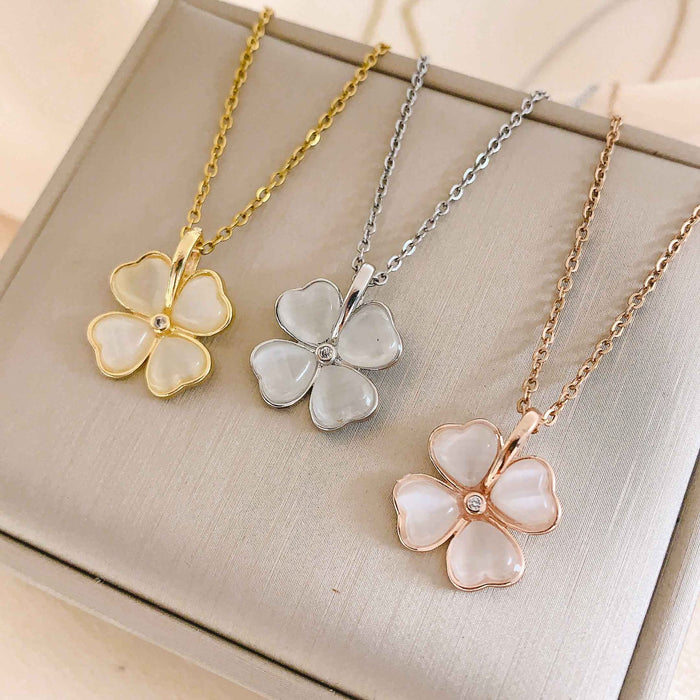 Wholesale Necklace women's summer high-end cat eye titanium steel necklace simple summer matching