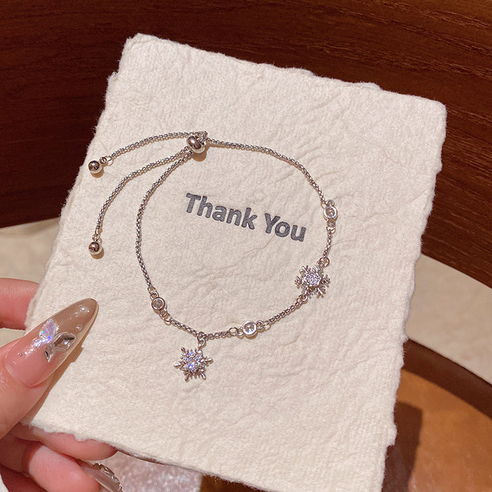 Wholesale Micro-paved zircon snowflake bracelet