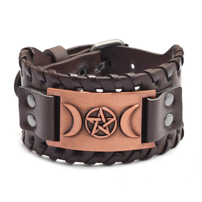 Wholesale Multi-layer Leather Wolf Head Men's Bracelet JDC-BT-FengH002