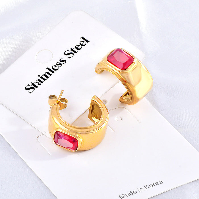 Wholesale Stainless Steel Earrings with Zircon